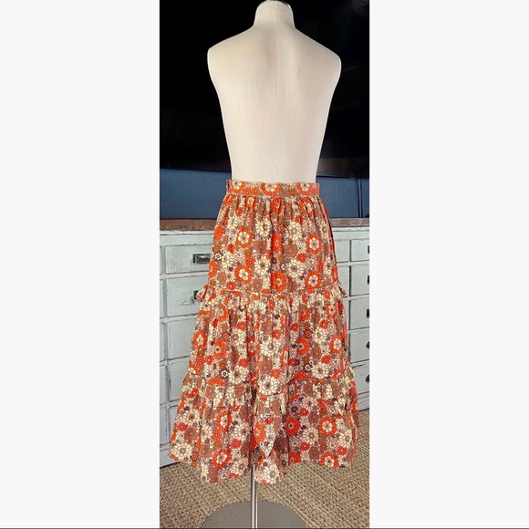 Anthropologie Stella Pardo Retro Floral Tiered Midi Skirt NWT New M *Run… - Picture 5 of 16